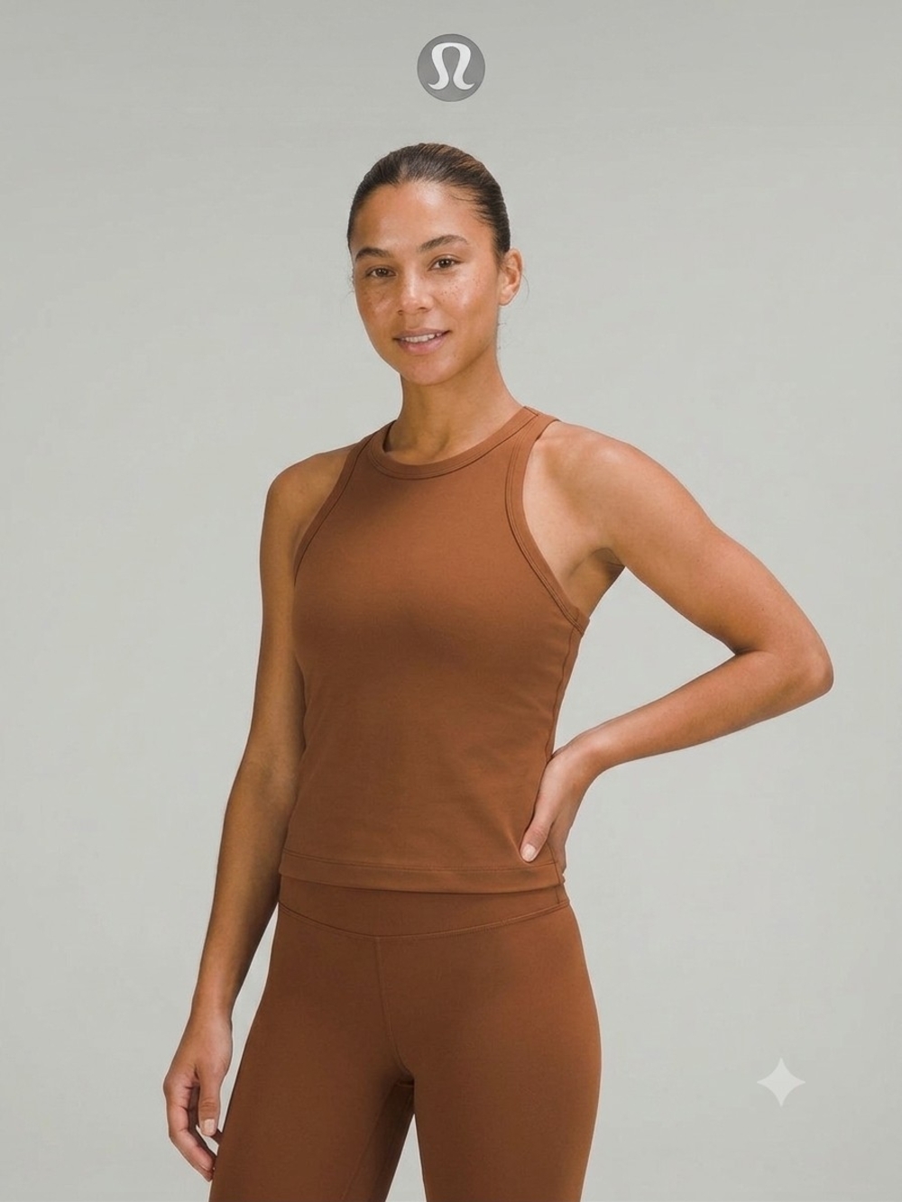 Lululemon Roasted Brown Align™ High-Neck Tank Top Size 6 Ptp 14" - Picture 1 of 6